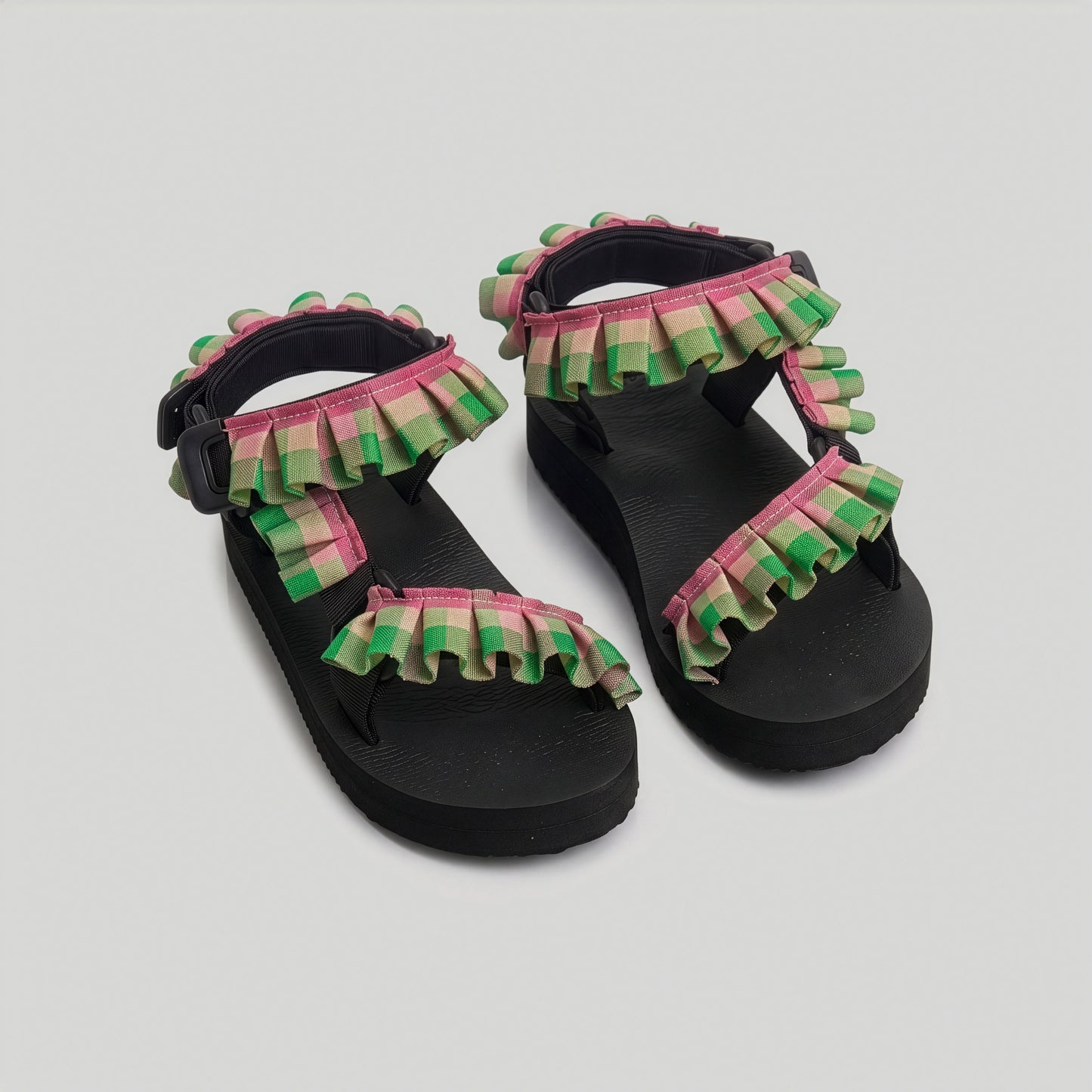 (JaeDals X Solulu) Pink Green Checks Frills