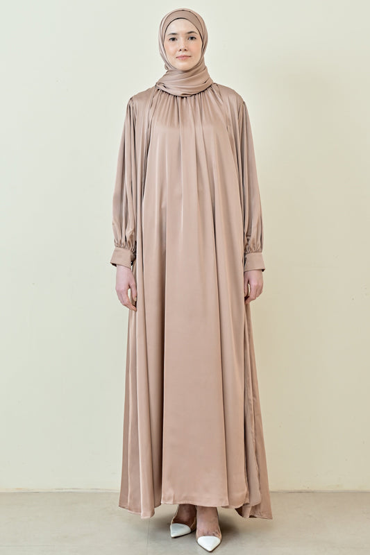 Lara Silk Abaya Set - Rose
