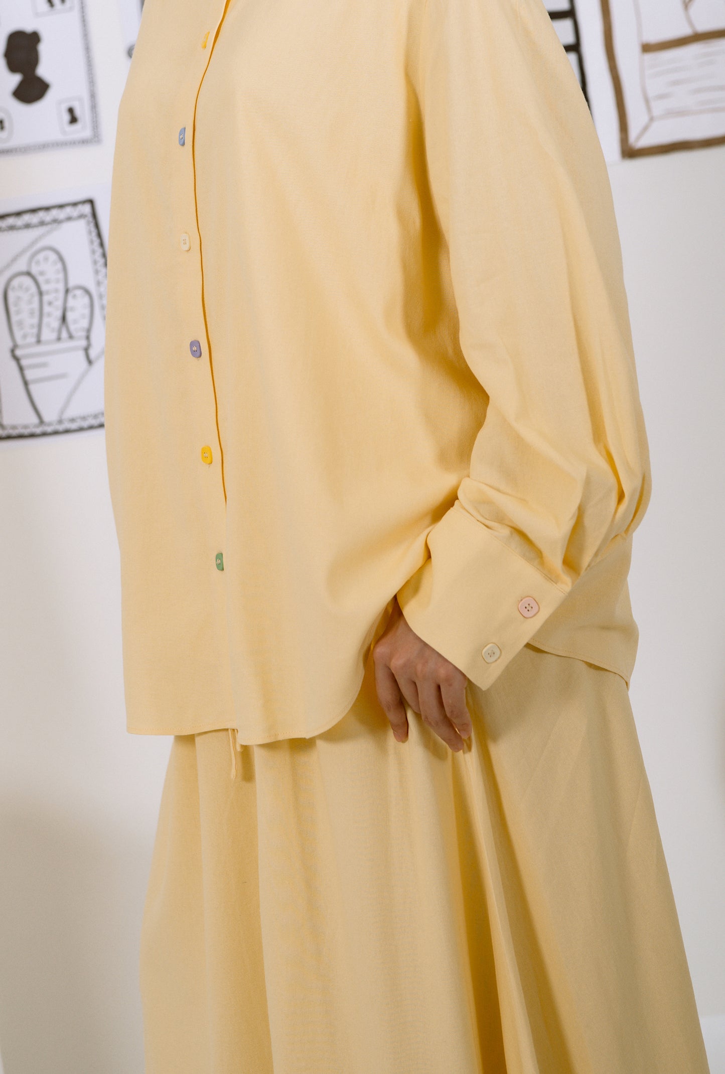 Butter Pastel Yellow Confetti Co-ord Set
