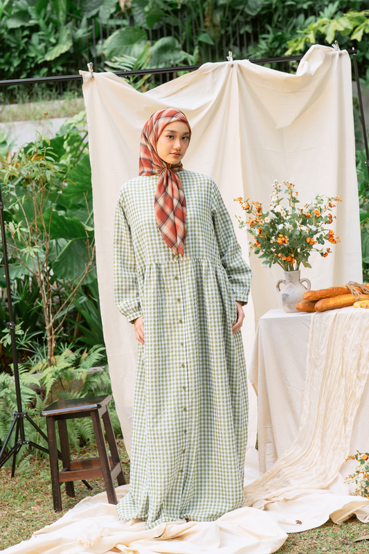 Matcha Mochi - Sugar Gingham Maxi Dress