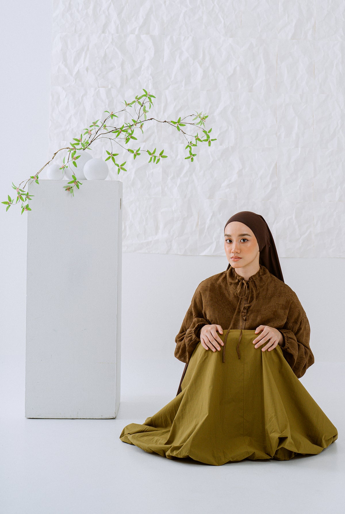 KŌDE The Noya Skirt - Olive