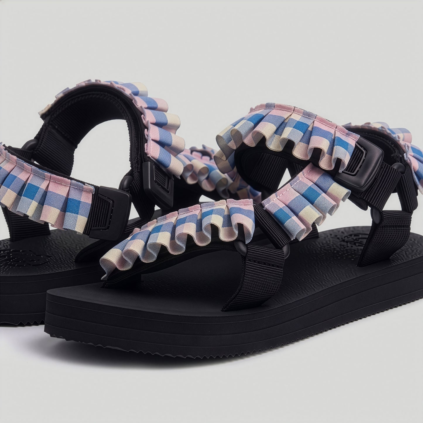 (JaeDals X Solulu) Blue Pink Checks Frills