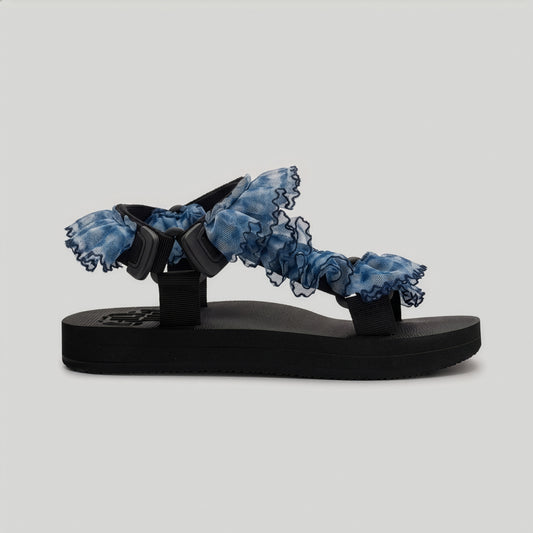 (JaeDals X Solulu) Blue White Checks Tulle Frills