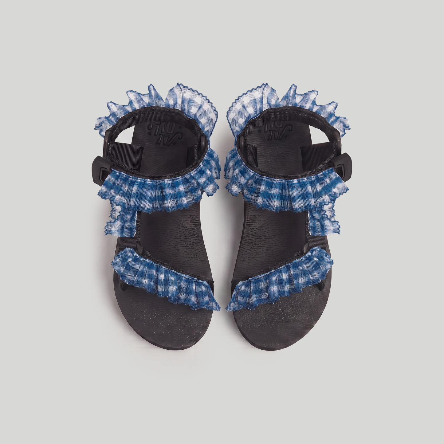 (JaeDals X Solulu) Blue White Checks Tulle Frills