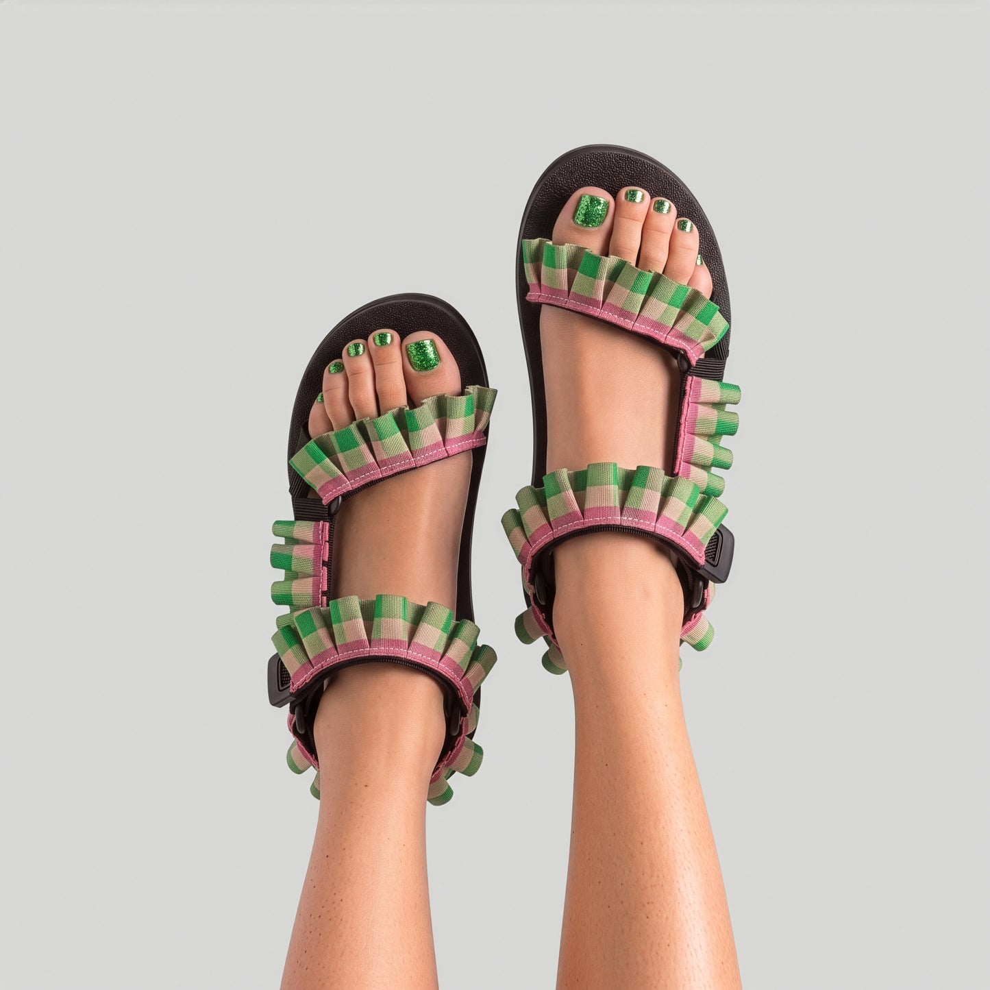 (JaeDals X Solulu) Pink Green Checks Frills