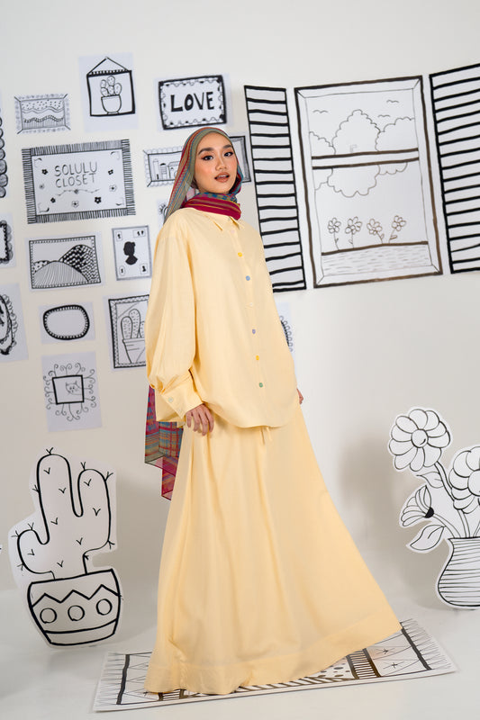 Butter Pastel Yellow Confetti Co-ord Set