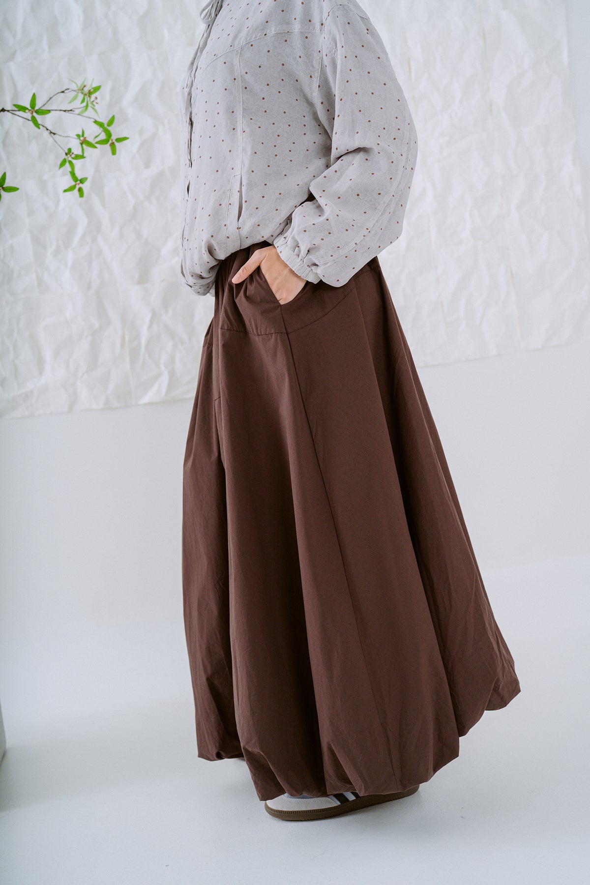 KŌDE The Noya Skirt - Cocoa