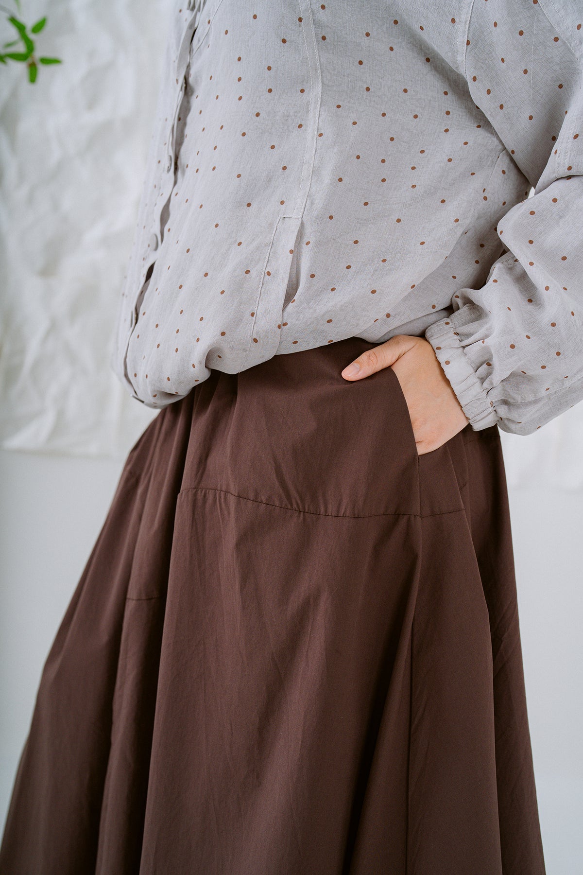KŌDE The Noya Skirt - Cocoa