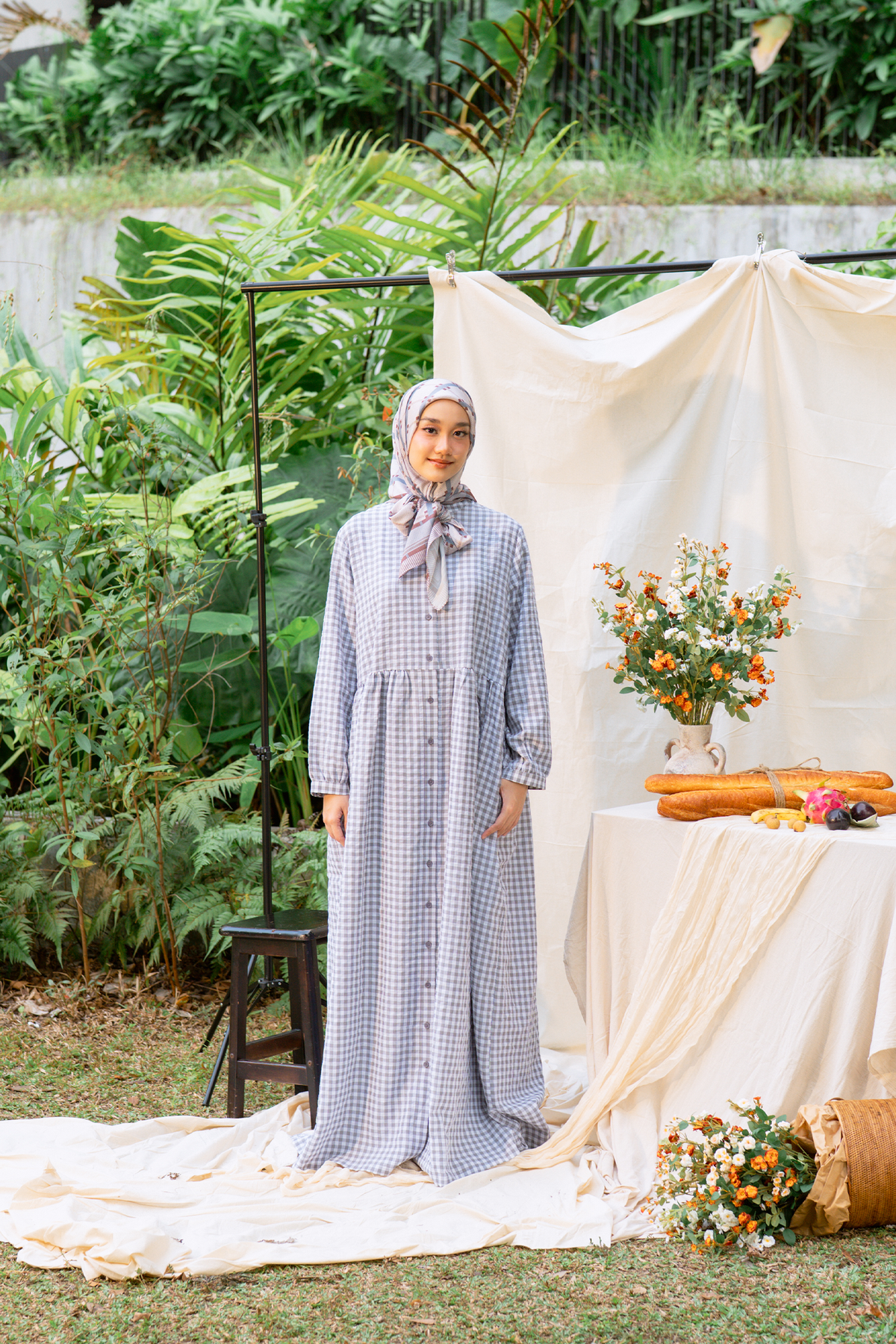 Earl Grey - Sugar Gingham Maxi Dress