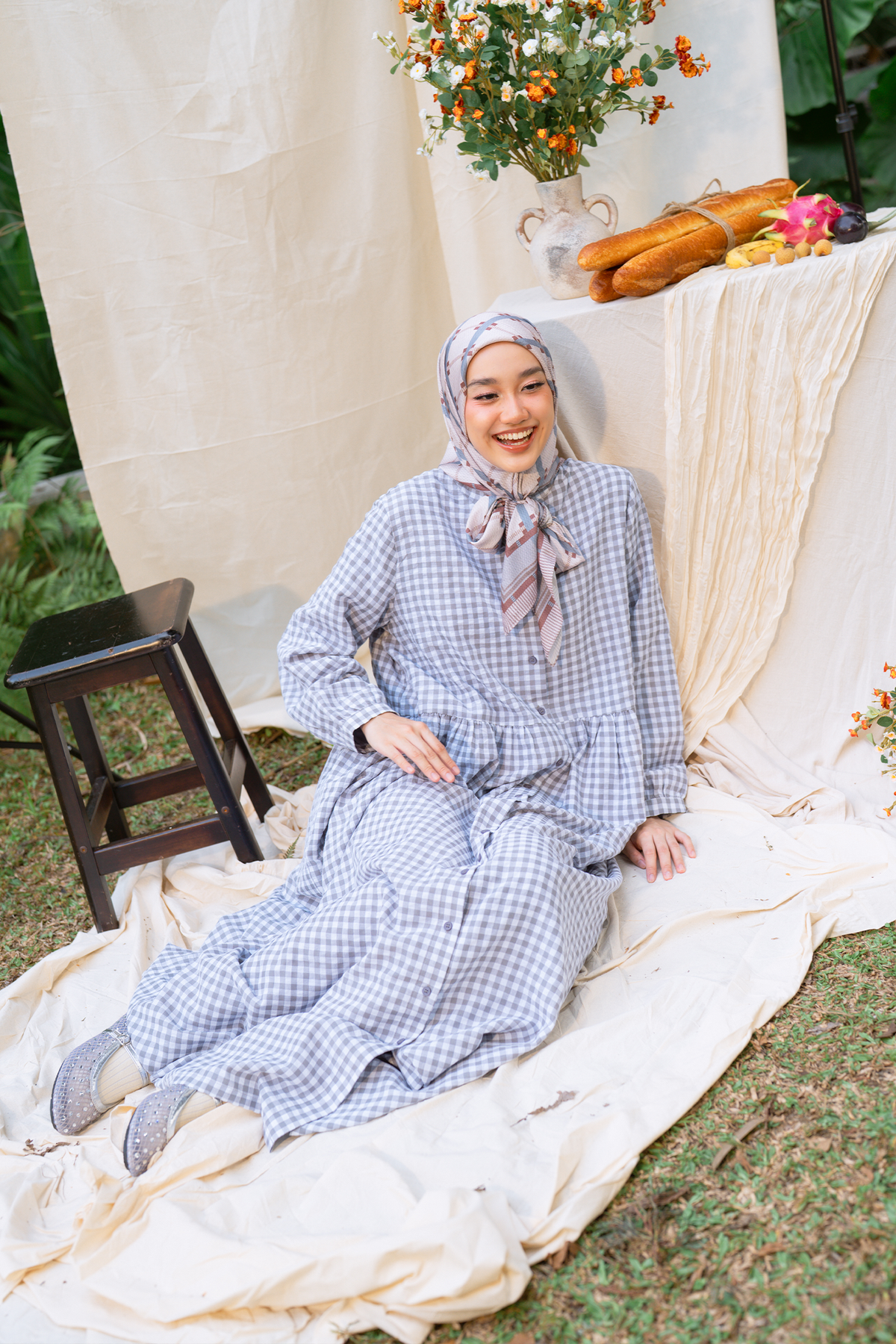 Earl Grey - Sugar Gingham Maxi Dress