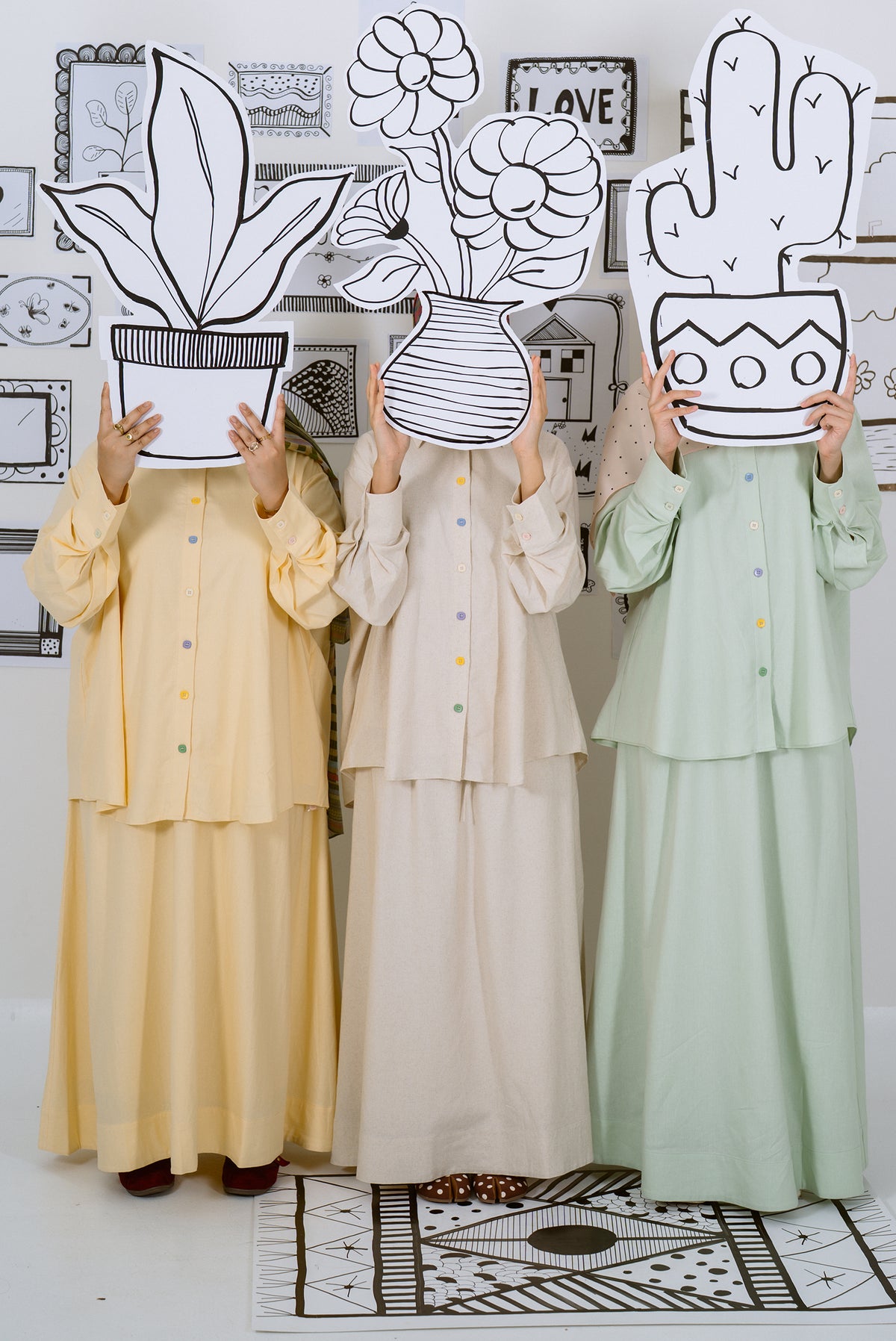 Lychee Cream Confetti Co-ord Set