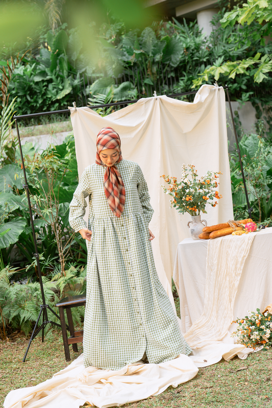 Matcha Mochi - Sugar Gingham Maxi Dress