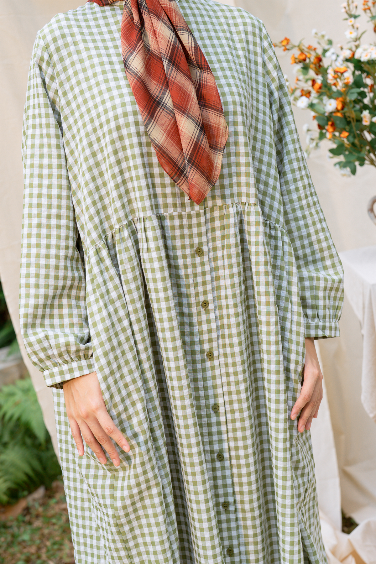 Matcha Mochi - Sugar Gingham Maxi Dress