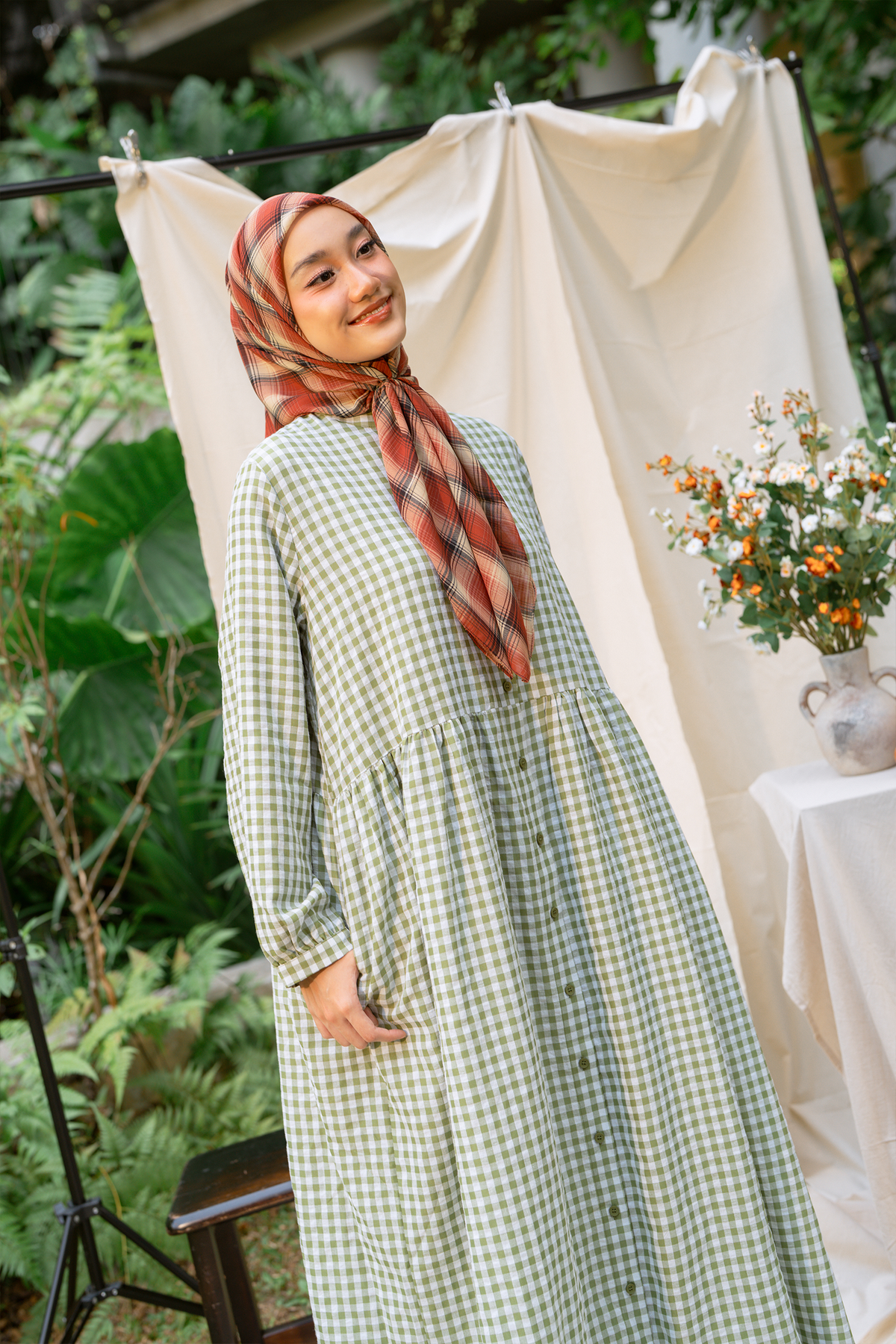 Matcha Mochi - Sugar Gingham Maxi Dress