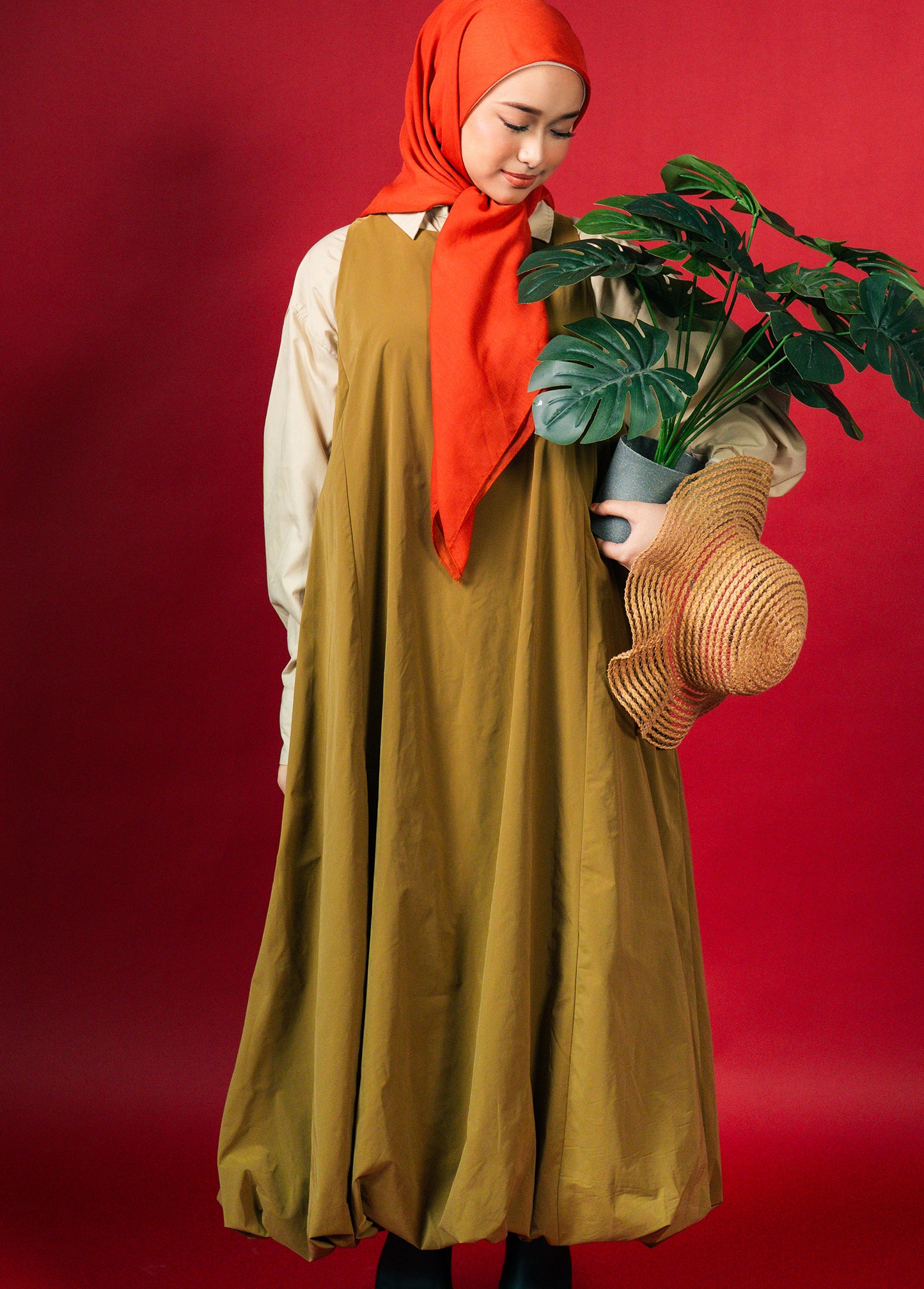 Olive Bubble Dress 2.0