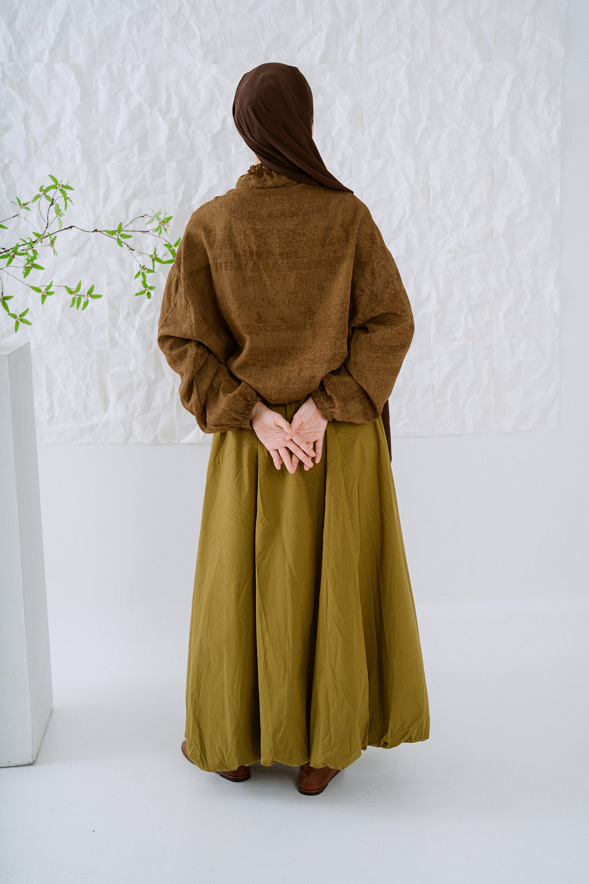 KŌDE The Noya Skirt - Olive