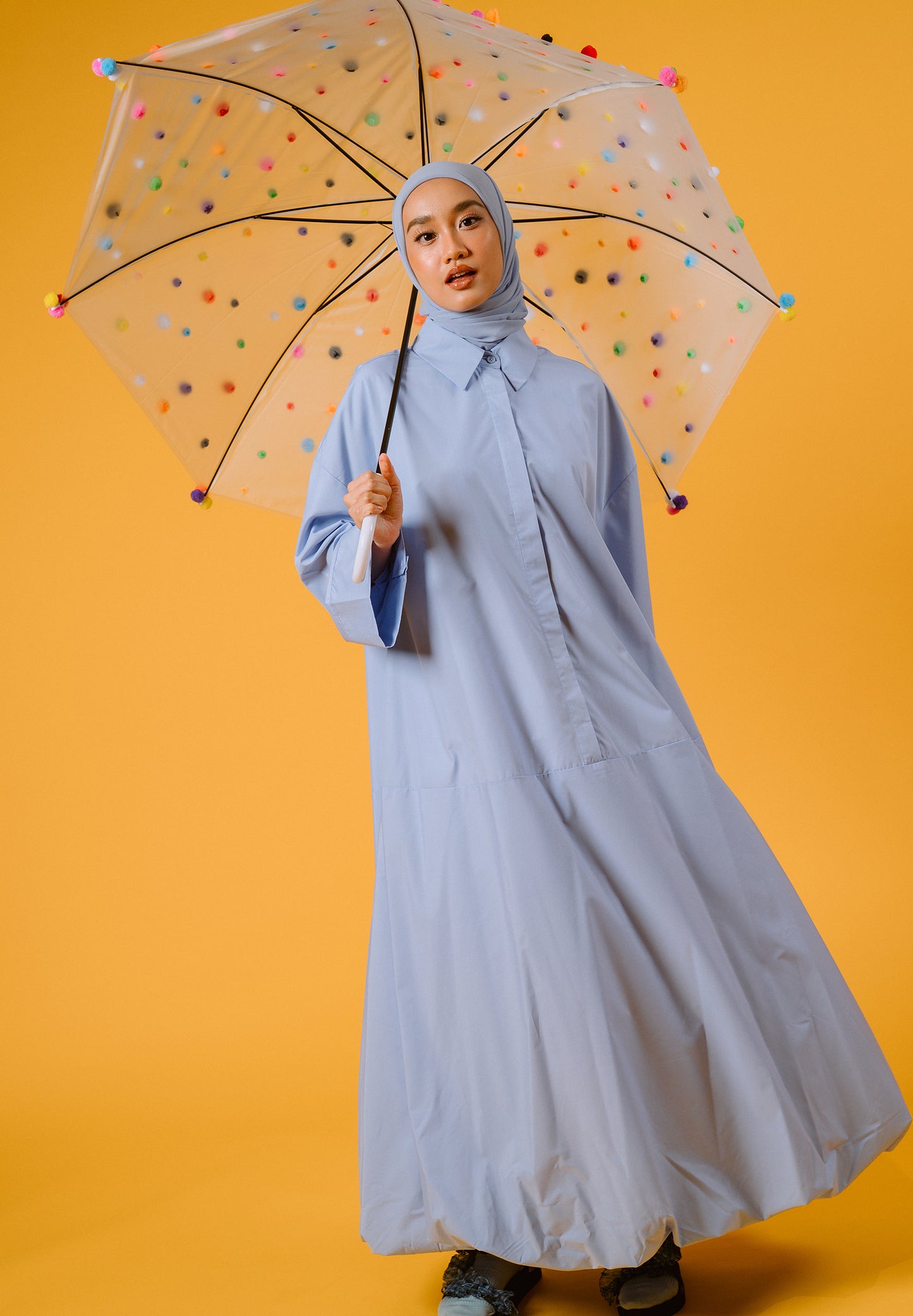 Sky Blue Cloud Bubble Dress